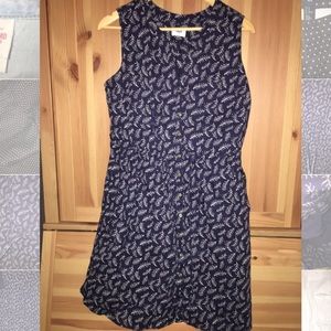 Old navy, sleeveless dress, navy with tan print